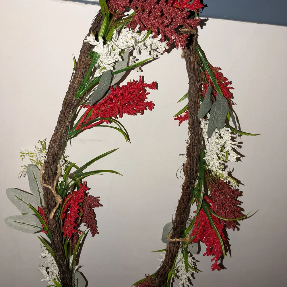 Rustic Red and White Holiday Garland 70